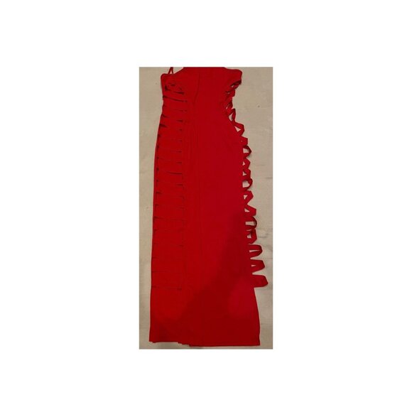 Red Slit Dress - Picture 3 of 3